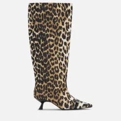 Boots|Ganni Women's Eyelets Slouchy Satin Knee-High Boots - UK 3