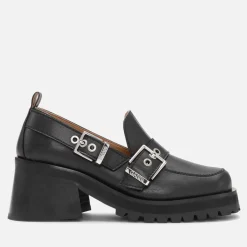 Heels|Dr. Martens Ganni Women's Feminine Buckle Heeled Faux Leather Loafers - UK 3