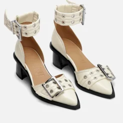 Heels|Dr. Martens Ganni Women's Feminine Buckle Block Satin Heels - UK 3
