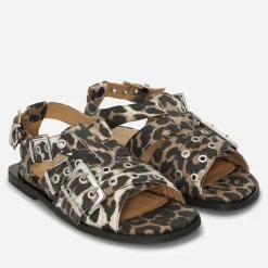 Sandals & Slides|Sandals|Ganni Women's Feminine Denim Strap Sandals - UK 3