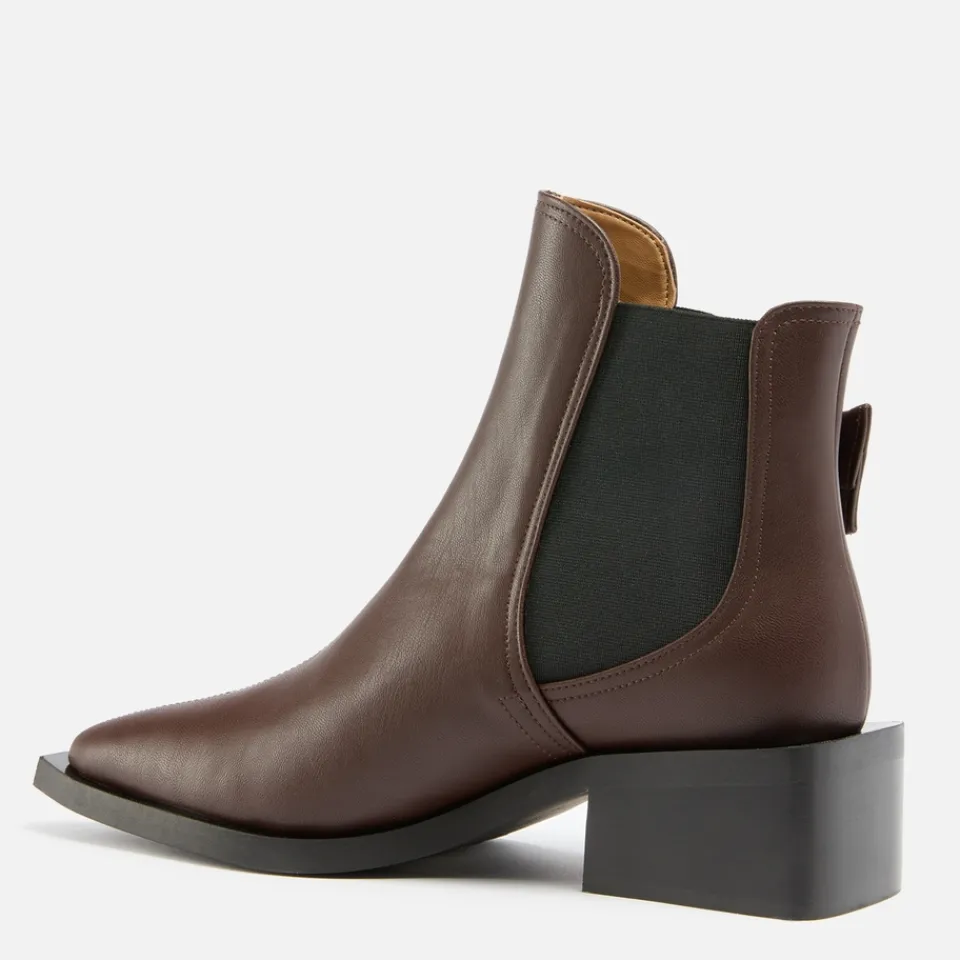 Boots|Tory Burch Ganni Women's Leather Chunky Chelsea Boots - UK 3