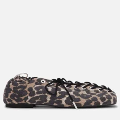 Flats|Dr. Martens Ganni Women's Leopard-Print Denim Ballet Shoes - UK 3