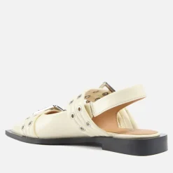 Flats|Ganni Women's Patent Faux Leather Ballet Flats - UK 5