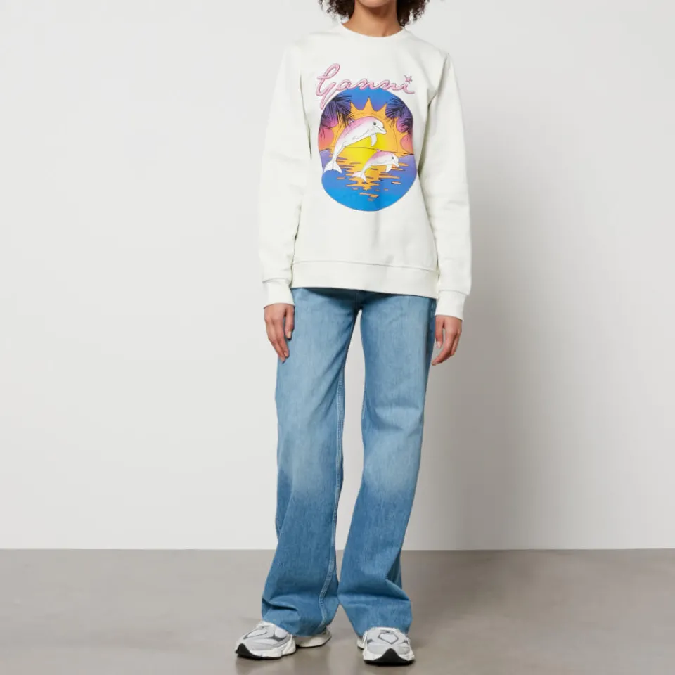 Loungewear|Sweatshirts|Cras Ganni x Coggles Isoli Dolphin Organic Cotton Sweatshirt - XXS
