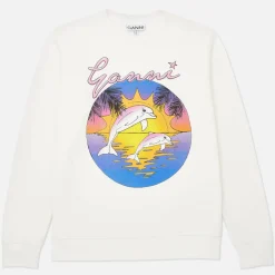 Loungewear|Sweatshirts|Cras Ganni x Coggles Isoli Dolphin Organic Cotton Sweatshirt - XXS