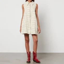 Dresses|Dresses|Ganni Zebra-Print Denim Mini Dress - EU 34/UK 6