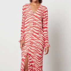 Dresses|Dresses|Dr. Martens Ganni Zebra-Print Georgette Maxi Dress - EU 34/UK 6