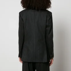 Jackets|Coats|Dr. Martens Golden Goose Journey W's Double-Breasted Pinstriped Wool-Blend Blazer - IT 40/UK 8