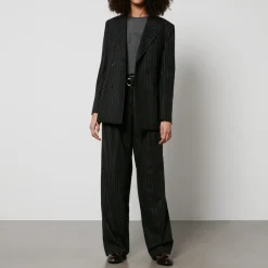 Jackets|Coats|Dr. Martens Golden Goose Journey W's Double-Breasted Pinstriped Wool-Blend Blazer - IT 40/UK 8