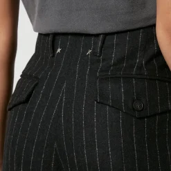 Trousers|Dr. Martens Golden Goose Journey W's Pinstriped Wool-Blend Trousers - IT 36/UK4