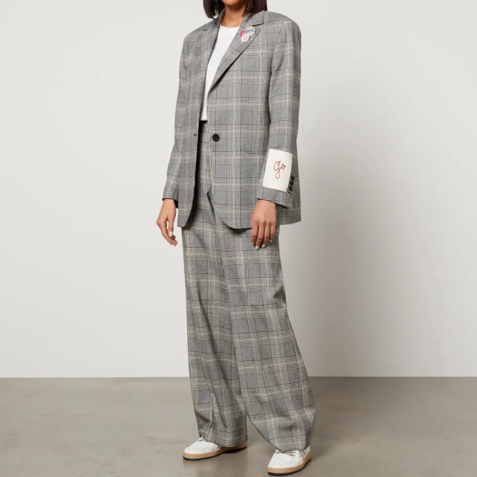 Trousers|Dr. Martens Golden Goose Prince of Wales Checked Wool-Blend Trousers - IT 40/UK 8