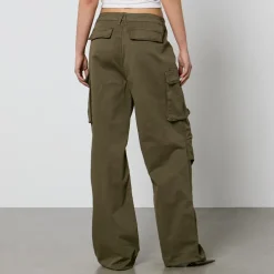 Trousers|Ganni Good American Baggy Cotton-Blend Canvas Cargo Trousers - US 12/UK 16