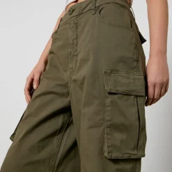 Trousers|Ganni Good American Baggy Cotton-Blend Canvas Cargo Trousers - US 12/UK 16