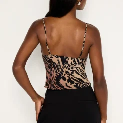 T-Shirts And Tops|Good American Chiffon Bias Cowl Cami Top - L