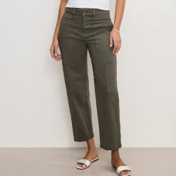 Jeans|Calvin Klein Good American Cropped Cargo Cotton-Blend Twill Pants - US 6/UK 10