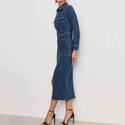Dresses|Dresses|Ganni Good American Fit For Success Denim Midi Dress - S