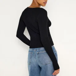 Knitwear|Good American Virgo Ribbed-Knit Top - XS