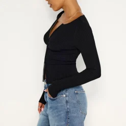 Knitwear|Good American Virgo Ribbed-Knit Top - XS