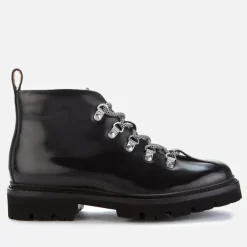 Boots|Dr. Martens Grenson Women's Bridget Leather Hiking Style Boots - Black - UK 3