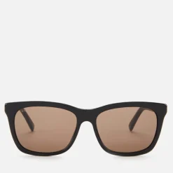 Sunglasses|Sunglasses|Dr. Martens Gucci Men's Rectangle Frame Acetate Sunglasses - Black/Gold/Brown
