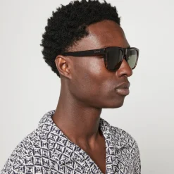Sunglasses|Sunglasses|Gucci Minimal Logo Acetate Square-Frame Sunglasses