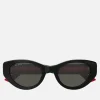Sunglasses|Sunglasses|Dr. Martens Gucci Web Recycled Acetate Cat-Eye Sunglasses