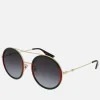 Sunglasses|Sunglasses|Dr. Martens Gucci Women's Round Frame Sunglasses - Gold/Green