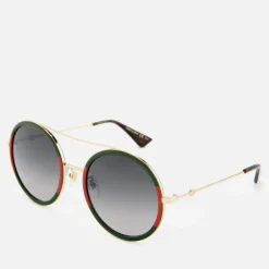 Sunglasses|Sunglasses|Dr. Martens Gucci Women's Round Frame Sunglasses - Gold/Green