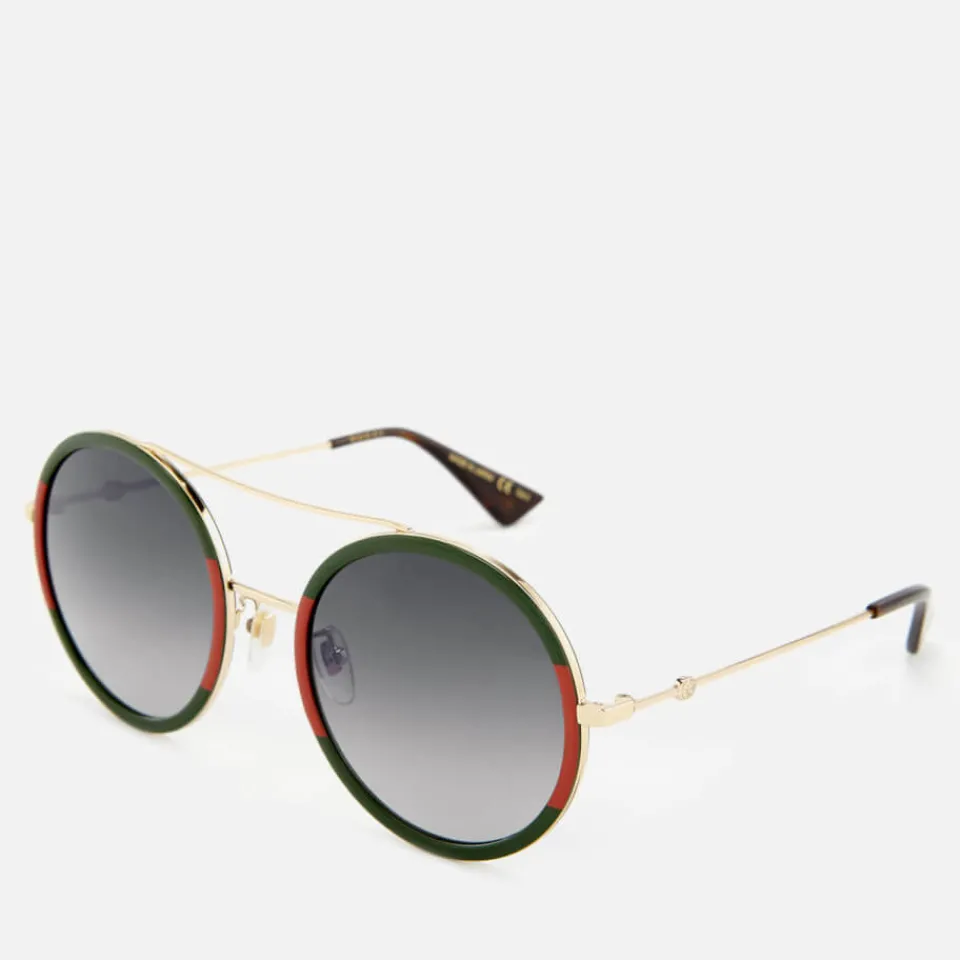 Sunglasses|Sunglasses|Dr. Martens Gucci Women's Round Frame Sunglasses - Gold/Green
