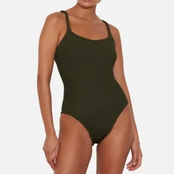 Swimwear|Swimwear|Hunza G Bette Seersucker Swimsuit