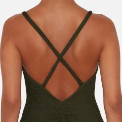Swimwear|Swimwear|Hunza G Bette Seersucker Swimsuit
