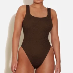 Swimwear|Swimwear|Hunza G Metallic Seersucker Square Neck Swimsuit