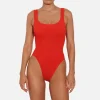 Swimwear|Swimwear|Hunza G Square Neck Seersucker Swimsuit