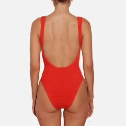 Swimwear|Swimwear|Hunza G Square Neck Seersucker Swimsuit