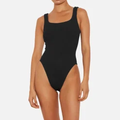 Swimwear|Swimwear|Hunza G Square Neck Seersucker Swimsuit