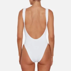 Swimwear|Swimwear|Assouline Hunza G Square Neck Stretch-Seersucker Swimsuit