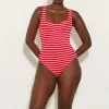 Swimwear|Swimwear|Hunza G Square-Neck Stretch-Seersucker Swimsuit