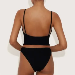 Swimwear|Swimwear|Hunza G Strap Stretch-Seersucker Bikini