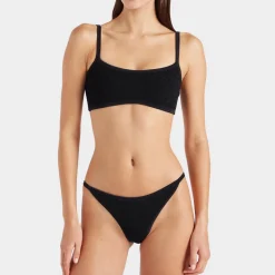Swimwear|Swimwear|Hunza G Tyler Stretch-Seersucker Bikini