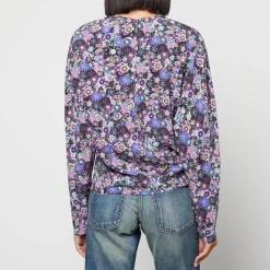 Shirts And Blouses|T-Shirts And Tops|Isabel Marant Saldana Cutout Stretch-Silk Blouse - FR 36/UK 8