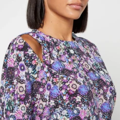 Shirts And Blouses|T-Shirts And Tops|Isabel Marant Saldana Cutout Stretch-Silk Blouse - FR 36/UK 8