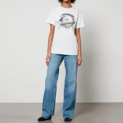 Loungewear|T-Shirts And Tops|Marant Etoile Isabel Marant Étoile Enna Galaxy Logo Cotton-Jersey T-Shirt - S