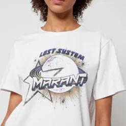Loungewear|T-Shirts And Tops|Marant Etoile Isabel Marant Étoile Enna Galaxy Logo Cotton-Jersey T-Shirt - S