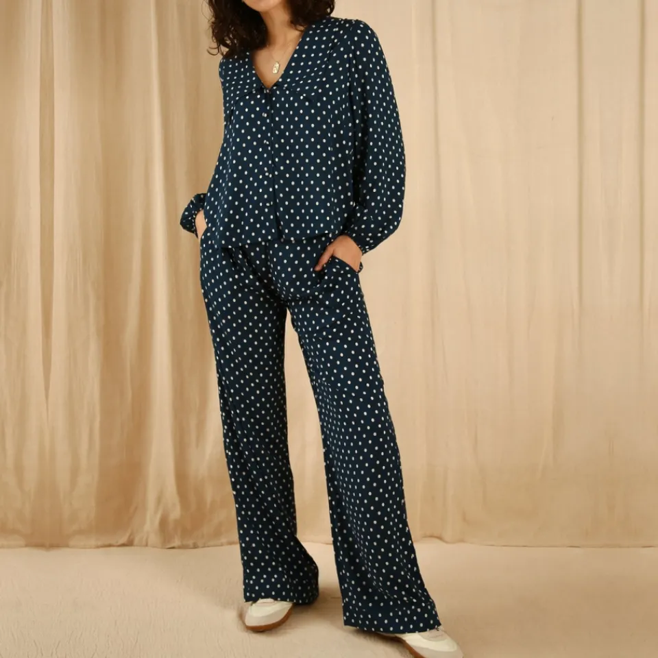 Loungewear|Sleeper it's 9pm Frenchie Polka Dot Rayon Pyjama Set - 10