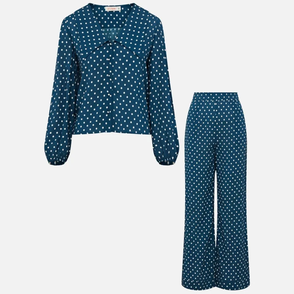 Loungewear|Sleeper it's 9pm Frenchie Polka Dot Rayon Pyjama Set - 10