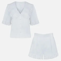 Loungewear|it's 9pm Luna Broderie Anglaise Cotton Co-ord - 2/ UK 12