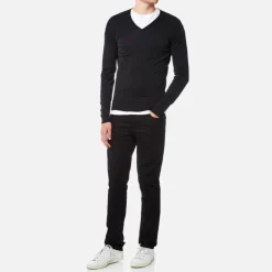 Knitwear|Dr. Martens John Smedley Men's Blenheim V-Neck Jumper - Silver