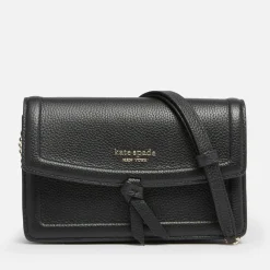 Bags|Kate Spade New York Women's Knott Pebbled Flap Cross Body Bag - Black