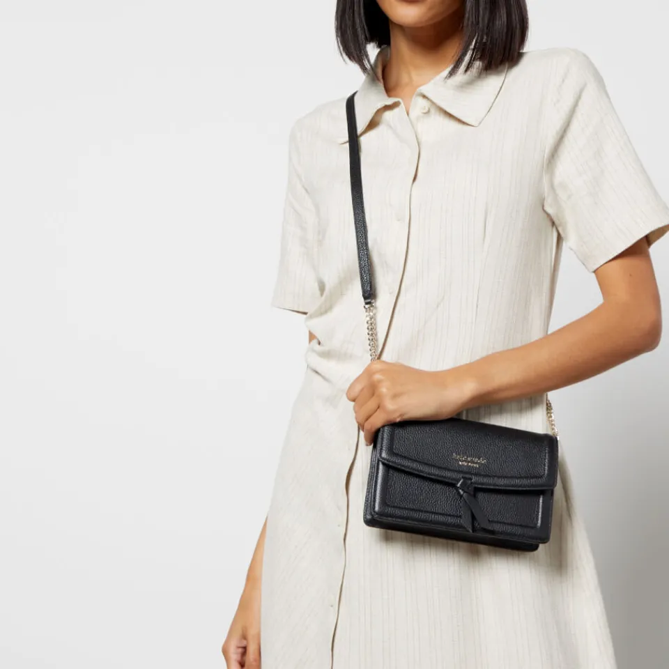 Bags|Kate Spade New York Women's Knott Pebbled Flap Cross Body Bag - Black