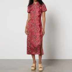 Dresses|Dresses|Stine Goya Kitri Leia Printed Crepe de Chine Midi Dress - UK 6